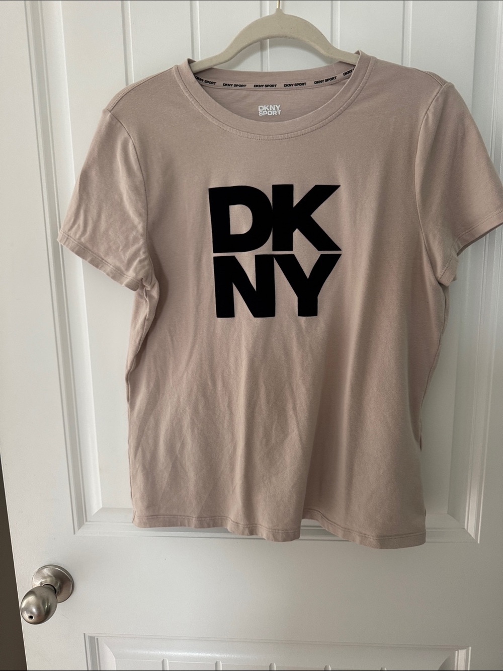 DKNY Beige Tee with Black Logo